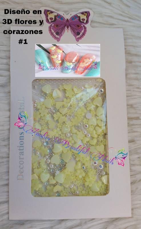 Diseños 3D flores y corazones # 1