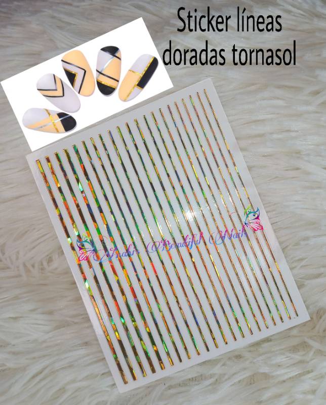 Stiker linea dorada