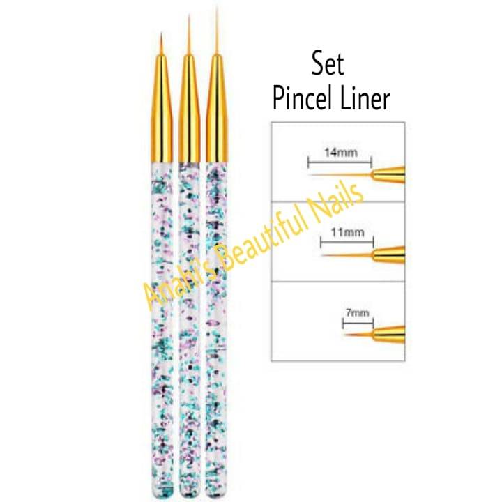 Pincel liner set 3 pzs