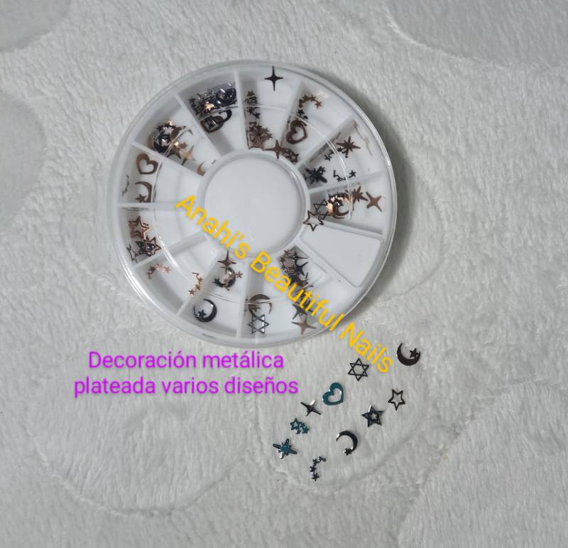 Decoracion varios diseños metalica plateado