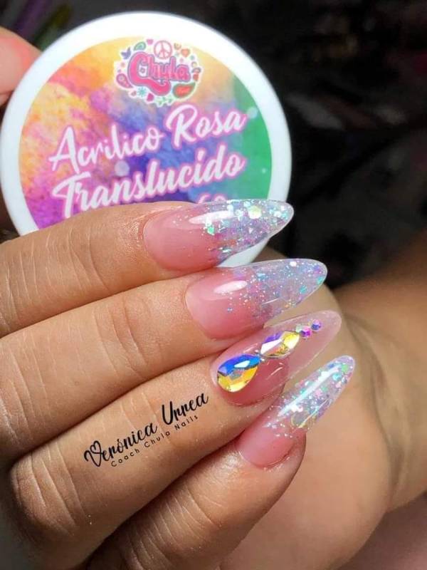 Acrilico rosa trasparante 1 oz