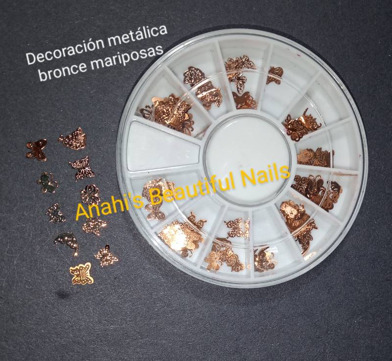 Decoracion metalica bronce mariposa