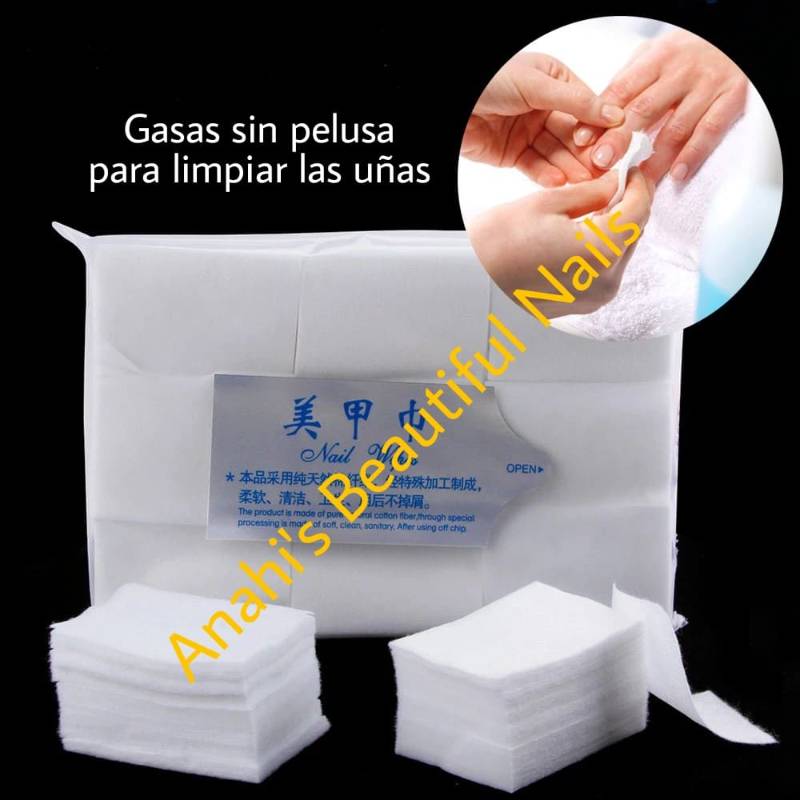 Gasas (Sin pelusa para limpiar las uñas)