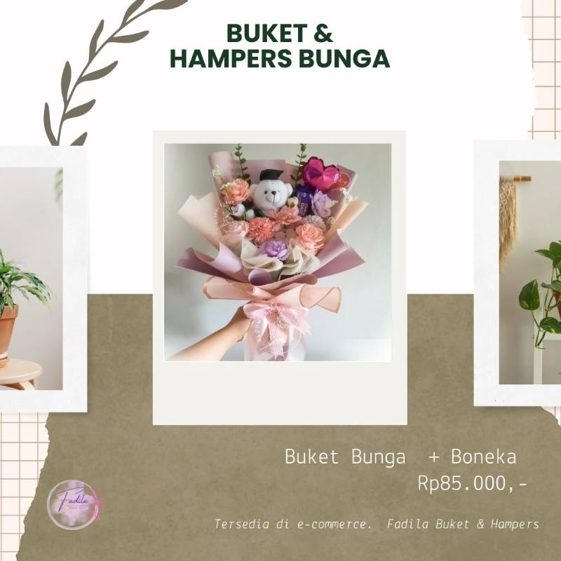 Buket Bunga + Boneka