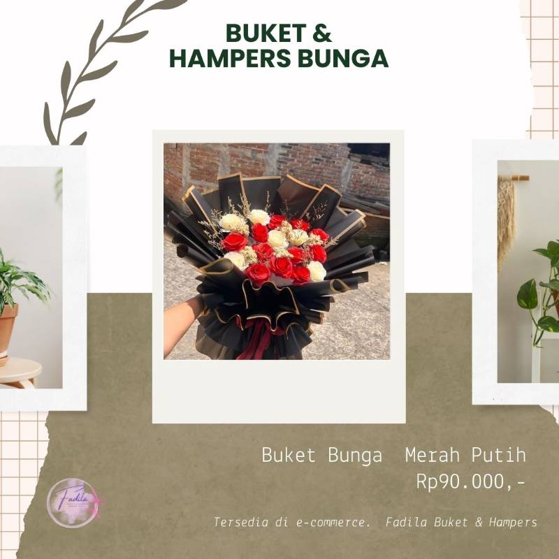 Buket Bunga Merah Putih