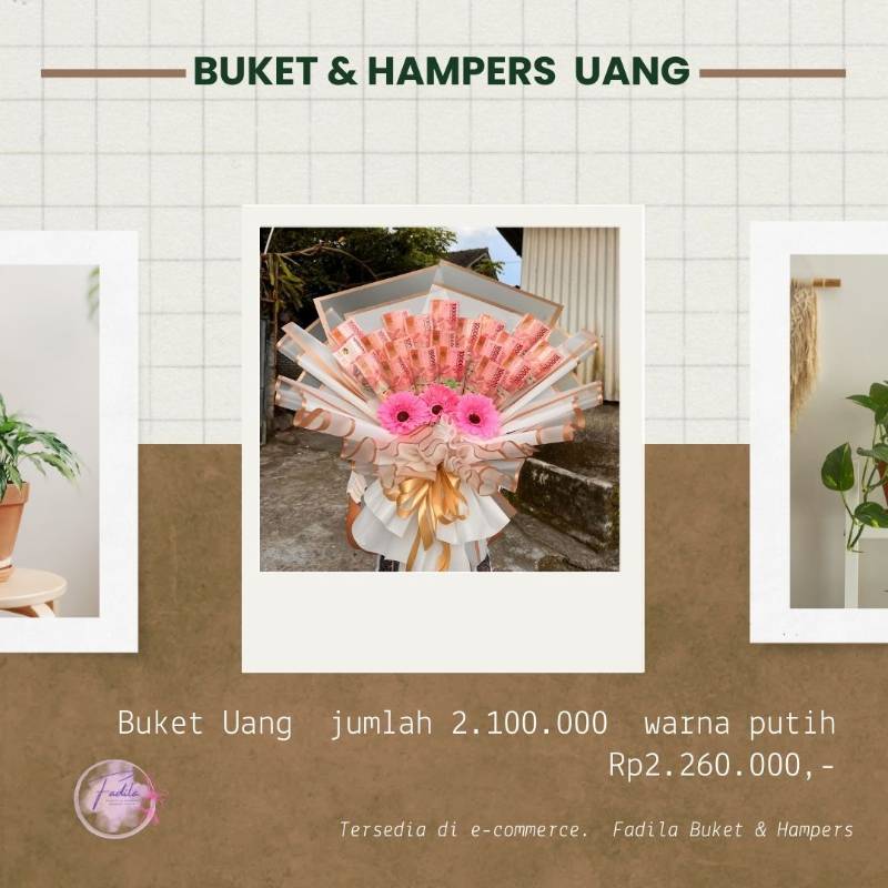 Buket uang Jutaan Pink