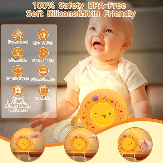 Night Light for Kids, Silicone Cute Donut Nursery Nightlight for Bedroom Decor, LED Squishy Donut Lamp, Rechargeable Dimmable Touch Sensor Lovely Night Lamp Gifts for Baby Children Girls Boy Women