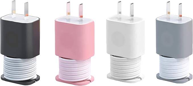 #18 Silicone Charger Protector with Cord Wrap, Iphone Silicone Power Adapter Case, Snapback Charger Winder, Compatible with 18W/20W Charger - 1.65 x 1.1 inches