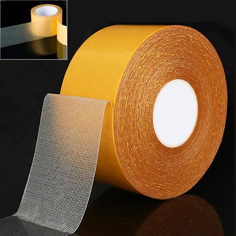 #02 Double Sided Tape Heavy Duty Mounting Tape,1.18 in x 66 FT(20m), Two Sided Thin Self Adhesive Tape High Tack, Universal Clear Removable Double Sided Tape with Fiberglass Mesh
