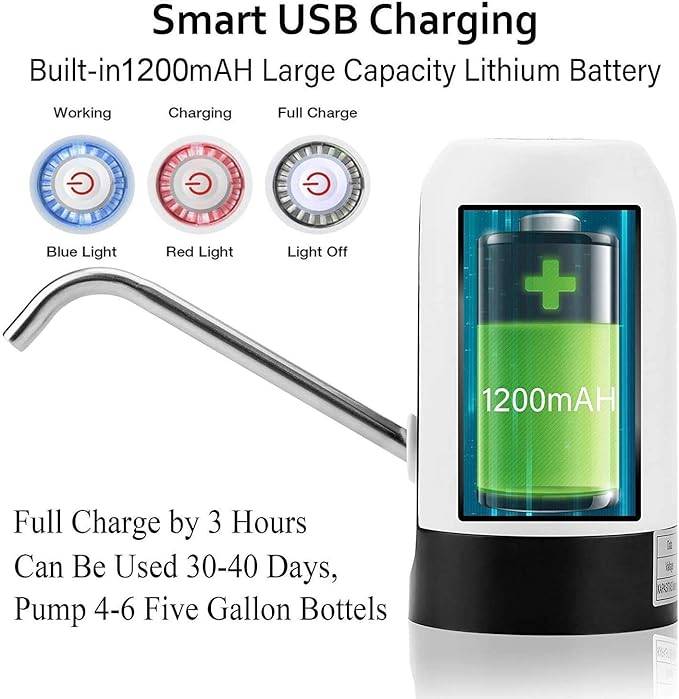 #06 Water Bottle Pump 5 Gallon Water bottle dispenser USB Charging Automatic Drinking Water Pump Portable Electric Water Dispenser Water Bottle Switch