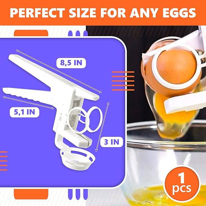 #12 Egg Cracker Tool for Raw Eggs - Egg Breaker Egg Opener Tool One Hand Egg Cracker Egg Shell Opener - Egg Peeler Egg Separator Cute Kitchen Gadgets