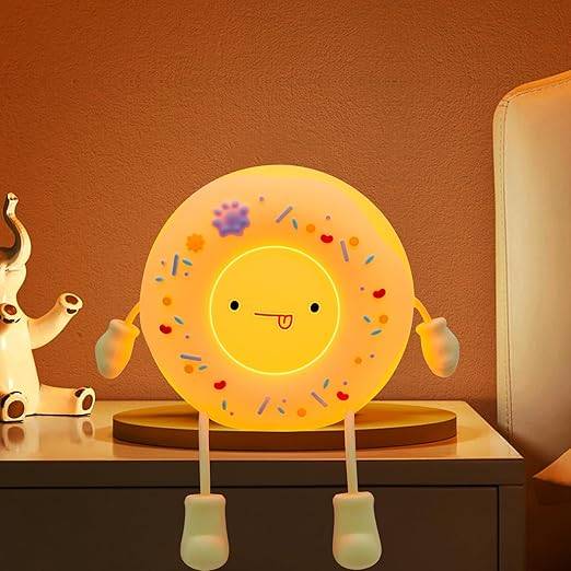 Night Light for Kids, Silicone Cute Donut Nursery Nightlight for Bedroom Decor, LED Squishy Donut Lamp, Rechargeable Dimmable Touch Sensor Lovely Night Lamp Gifts for Baby Children Girls Boy Women