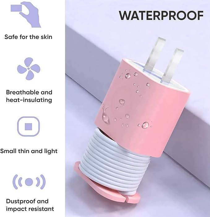 #18 Silicone Charger Protector with Cord Wrap, Iphone Silicone Power Adapter Case, Snapback Charger Winder, Compatible with 18W/20W Charger - 1.65 x 1.1 inches
