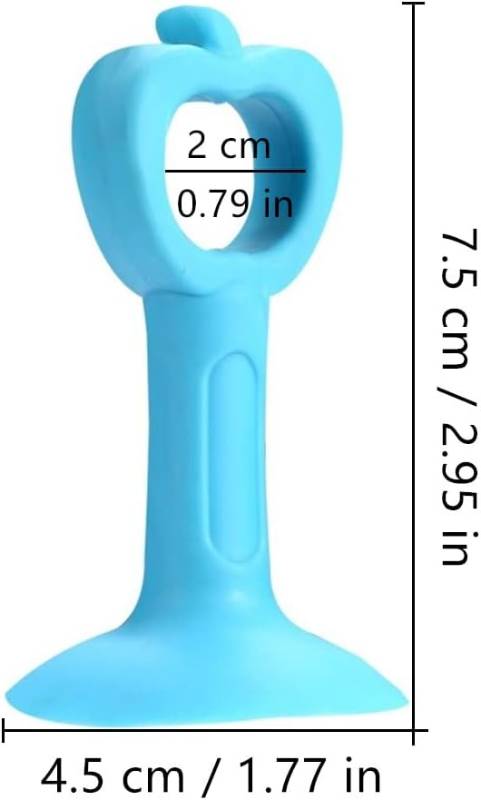 #17 Door Stopper Wall Protector 4Pcs Silicone Suction Cup Door Handle Bumper Anti-Collision for Bedroom Kitchen Bathroom Office (Blue)