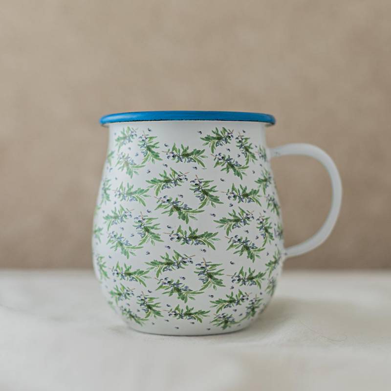 Large Mug Olive and Flowers BA