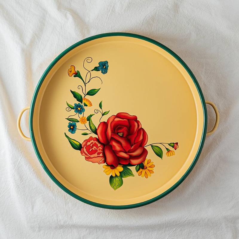 Large Round Tray with handles YV