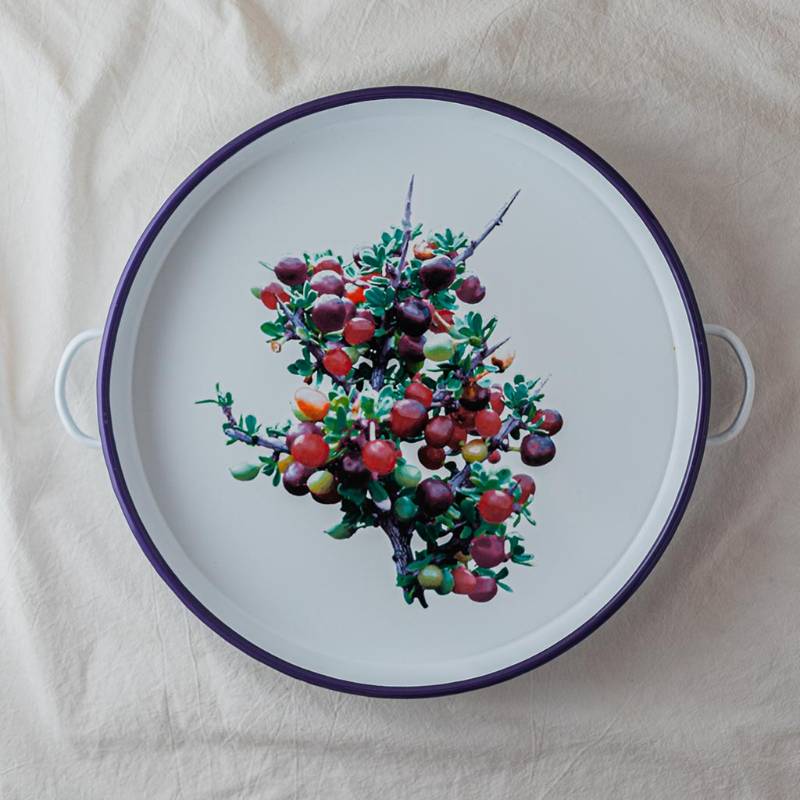 Large Round Tray with handles BL