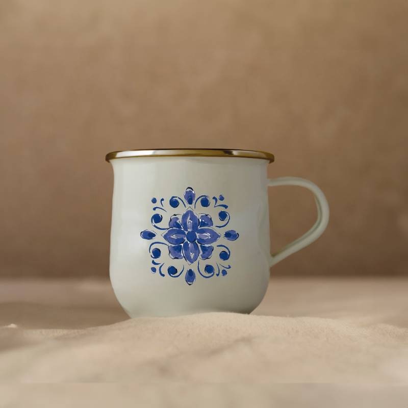 Mug with handles Blue Flowers BD