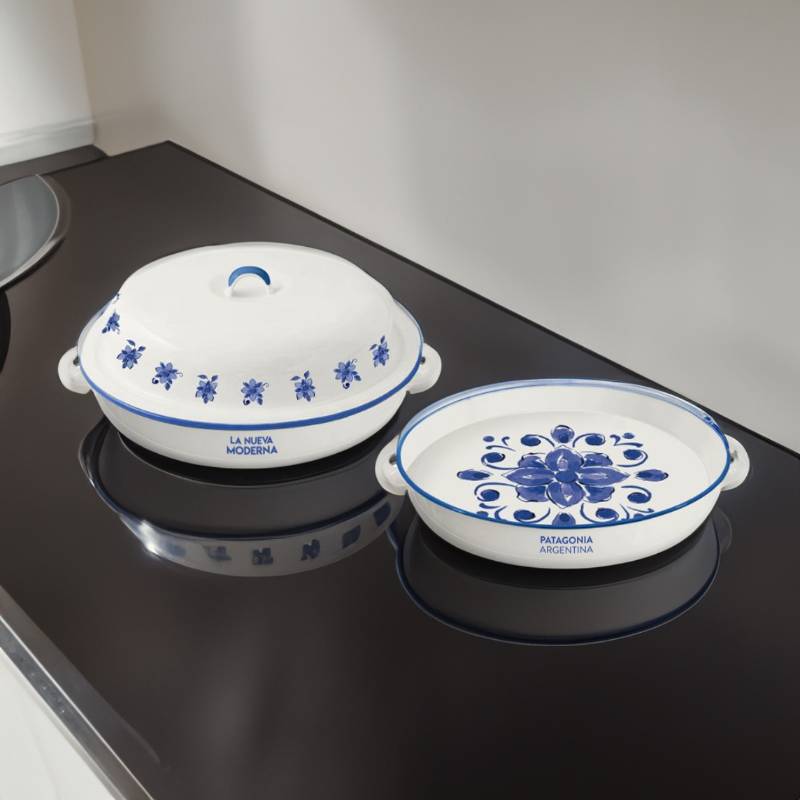 Round Tray with lid and handles BA