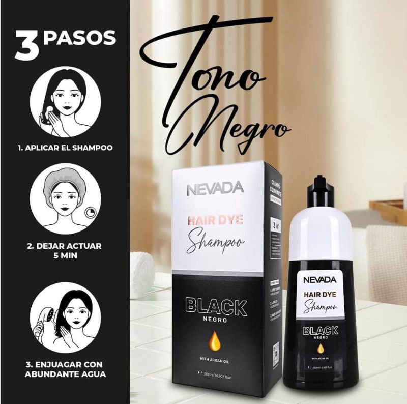 Shampoo Tinte Nevada Color Negro  🖤