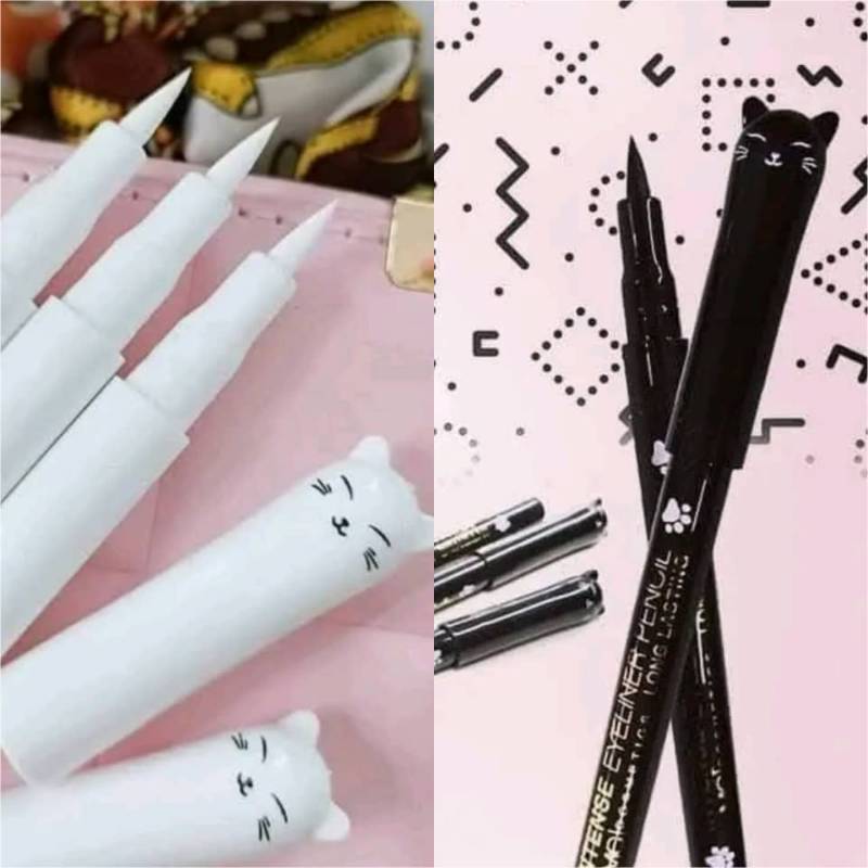 Delineador de Plumon Gato Blanco y Negro