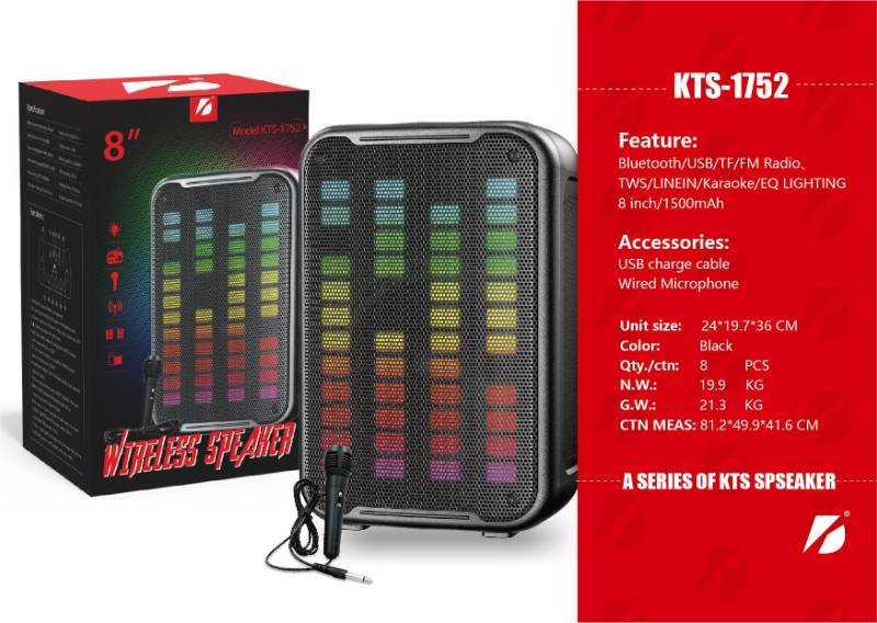 KTS 1752 8 Inches Portable Wireless Bluetooth Speaker