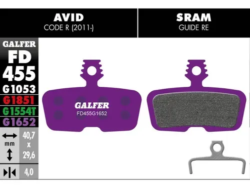 Pastillas de freno GALFER E-BKE FD455G1652 AVID SRAM
