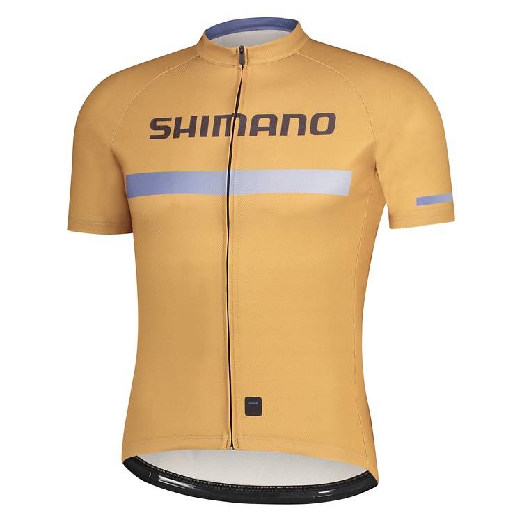 Maillot Shimano Logo Color Oro Matte Manga Corta