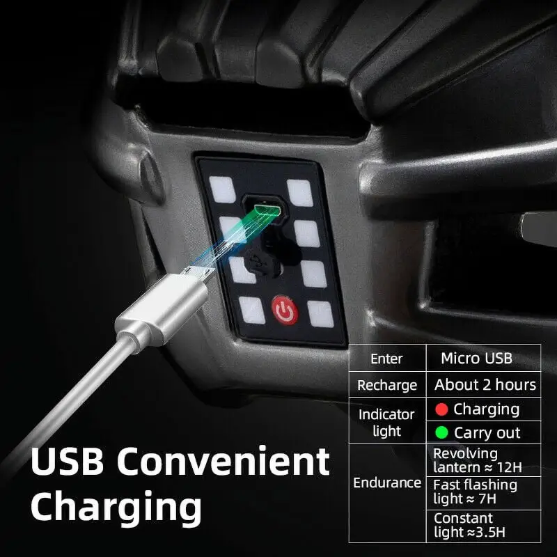 Casco Rockbros con luz trasera incorporada USB recargable