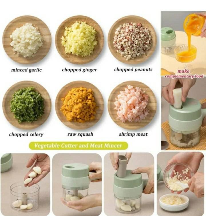 Portable electric 
Vegetable cutter set