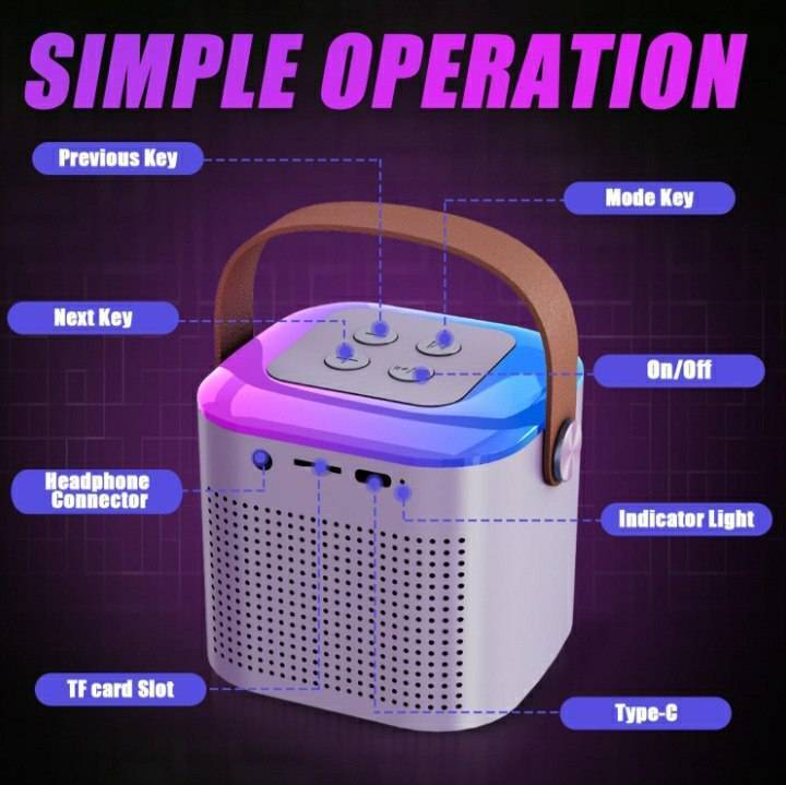 Mini karoke
Portable Wireless speaker
With Wireless mic