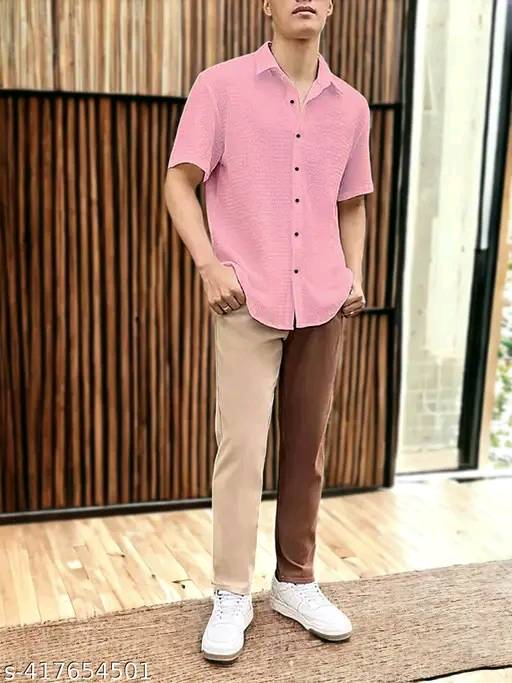 Men's Popcorn Impoted  Fabric Full Sleeve Shirt