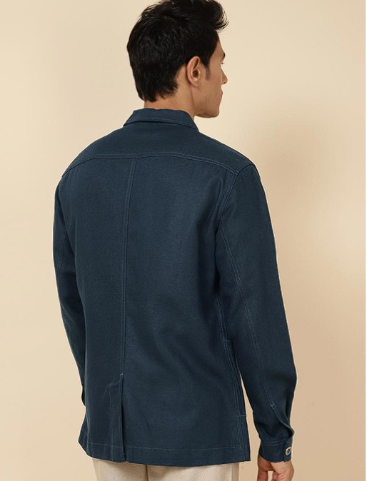 Men Cotton Linen Shacket
