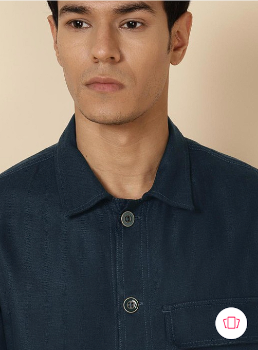 Men Cotton Linen Shacket