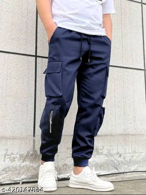 High Quality Slim Fit Cargo Blue
