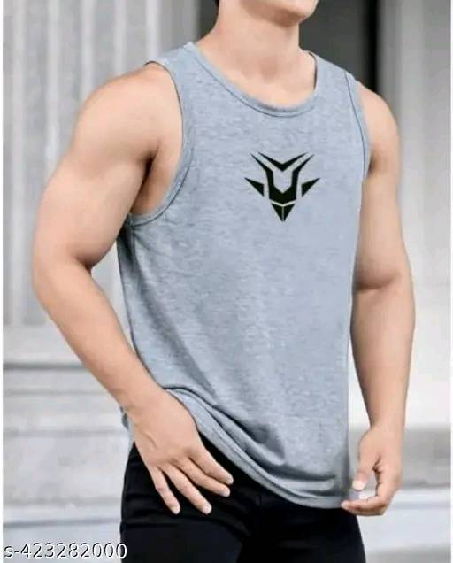 Men's Solid Pattern Sleeveless Tank Top