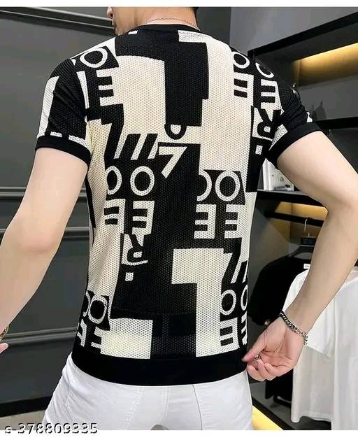 STI Men's Typography Regular Round Black Tshirts