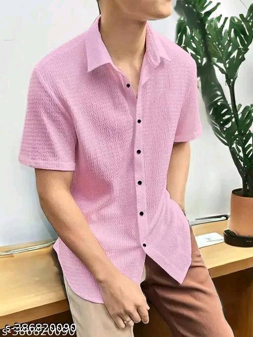 Men's Popcorn Impoted  Fabric Full Sleeve Shirt