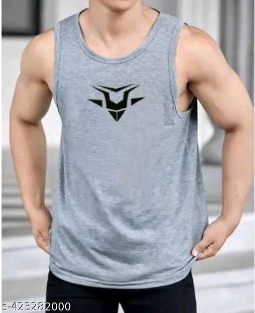 Men's Solid Pattern Sleeveless Tank Top