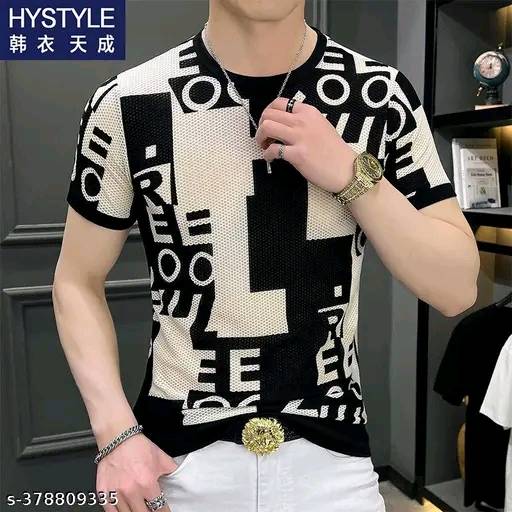 STI Men's Typography Regular Round Black Tshirts