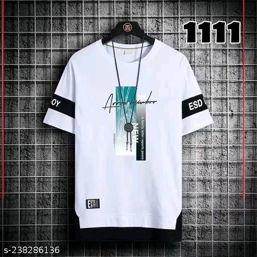 Printed Polyester Tshirt White