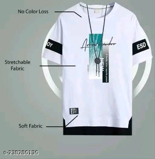 Printed Polyester Tshirt White