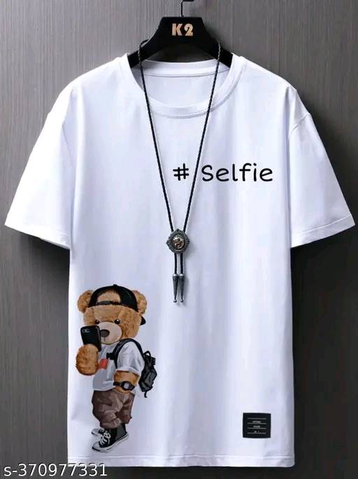 Mt-Short Sleve Printed White Pollyester Heigh Quality Polyester Tshirt For Casual Wear||Daily Wear BETFIE