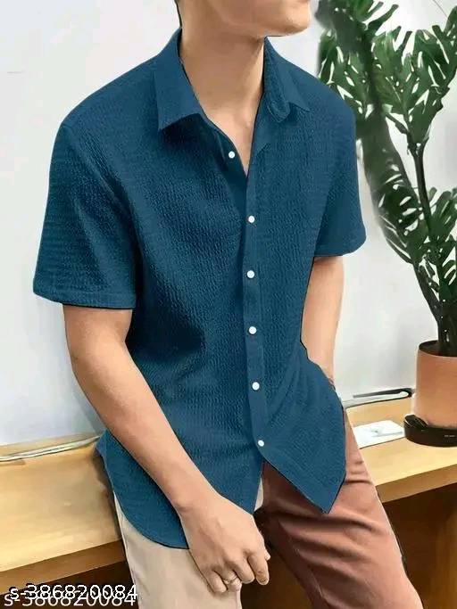 Men's Popcorn Impoted  Fabric Full Sleeve Shirt Best Quality