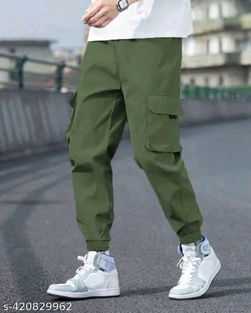 High Quality Slim Fit Cargo Light Green