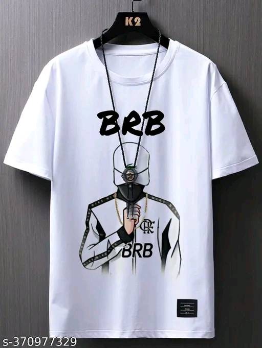 Mt-Short Sleve Printed White Pollyester Heigh Quality Polyester Tshirt For Casual Wear||Daily Wear BRB