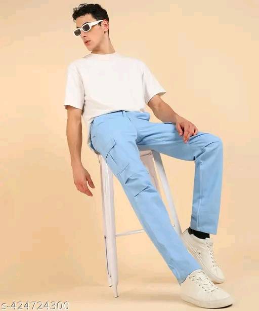 Best Quality Straight Fit Cargo light blue