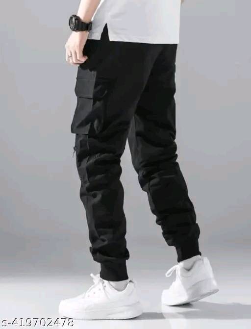 High Quality Slim Fit Cargo Black
