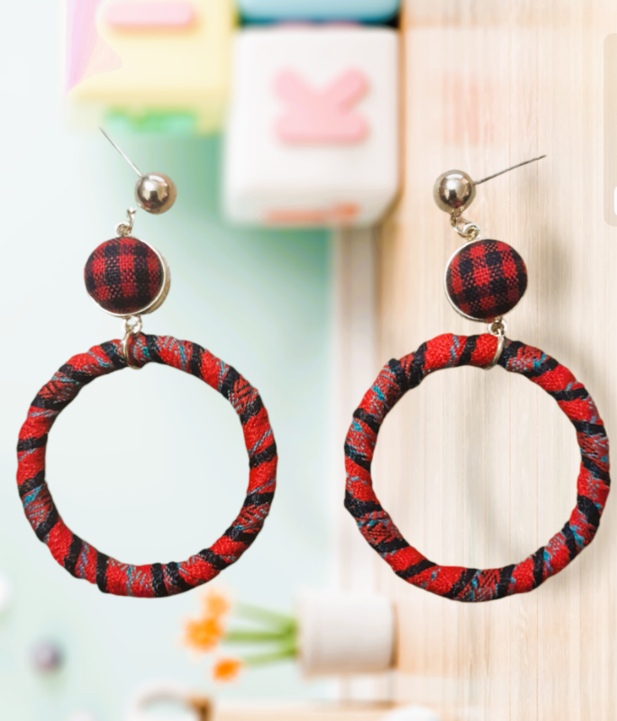 Red Braided Hoop