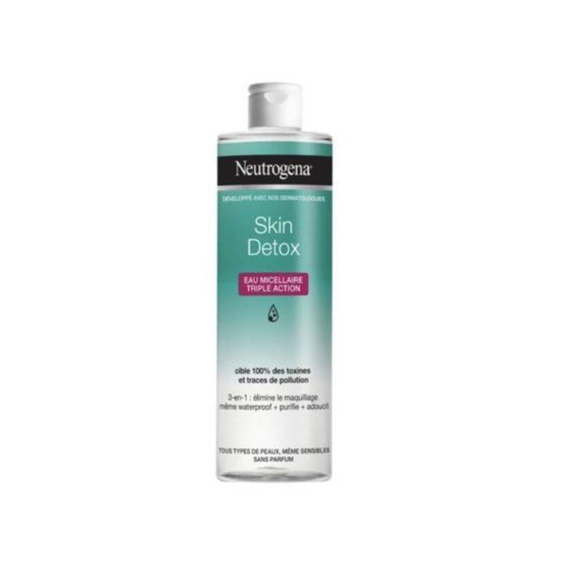 Eau Micellaire Démaquillant Triple Action - Skin Detox - Tous Types de Peaux - Visage, Yeux & Lèvres - 400ml